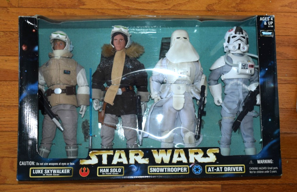 Star Wars Action Collection Han Solo Luke Skywalker Snowtrooper At AT Driver 12"